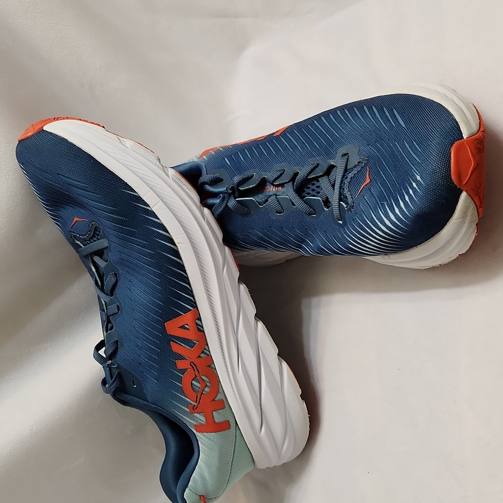 Hoka One One Rincon 3 Blue Orange Mesh Training Running Sneakers (M Size 11D)